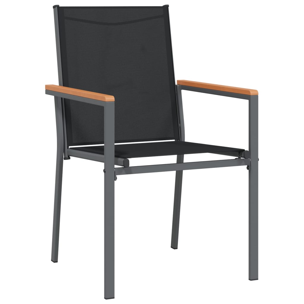 Garden Chairs 6 pcs Black 55x61.5x90 cm Textilene and Steel