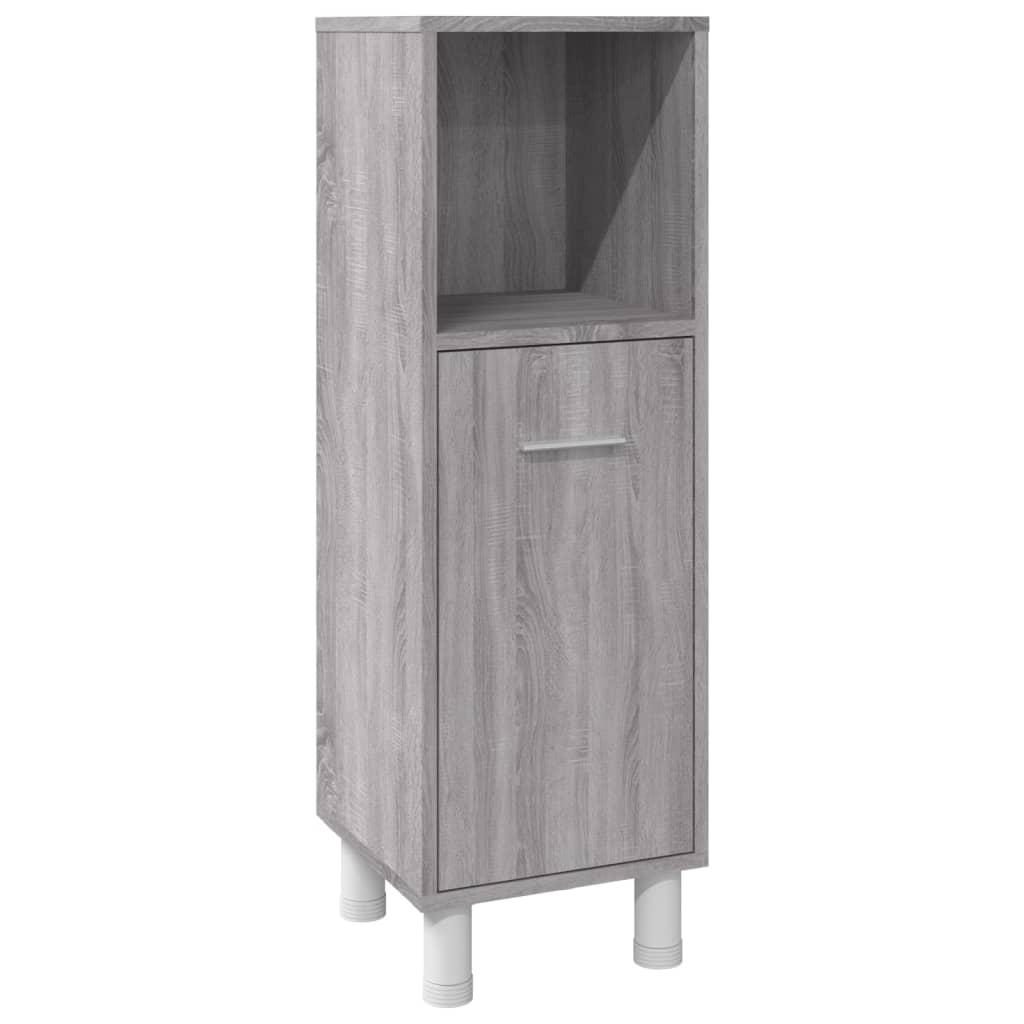 vidaXL 3 Piece Bathroom Cabinet Set Grey Sonoma Engineered Wood