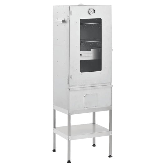 vidaXL BBQ Oven Smoker with Table Galvanised Steel