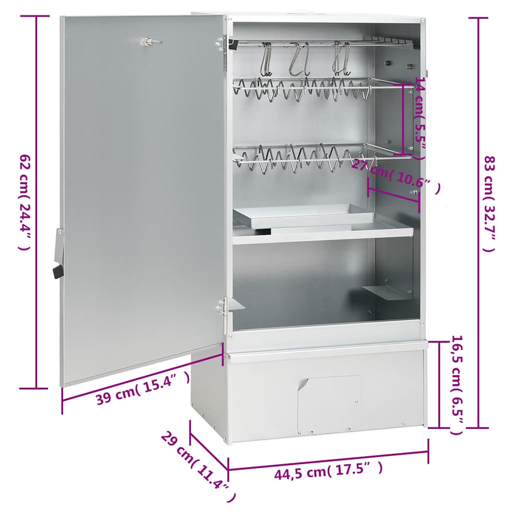 BBQ Oven Smoker with Table Galvanised Steel
