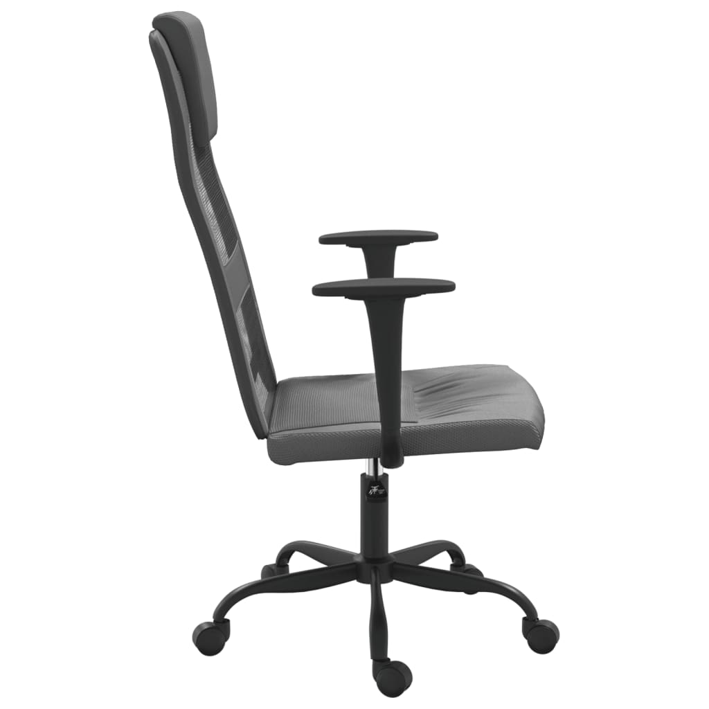Office Chair Grey Mesh Fabric and Faux Leather