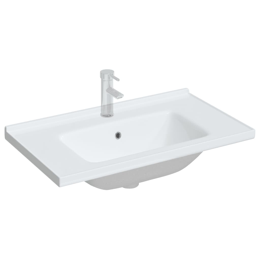 vidaXL Bathroom Sink White 81x48x19.5 cm Rectangular Ceramic