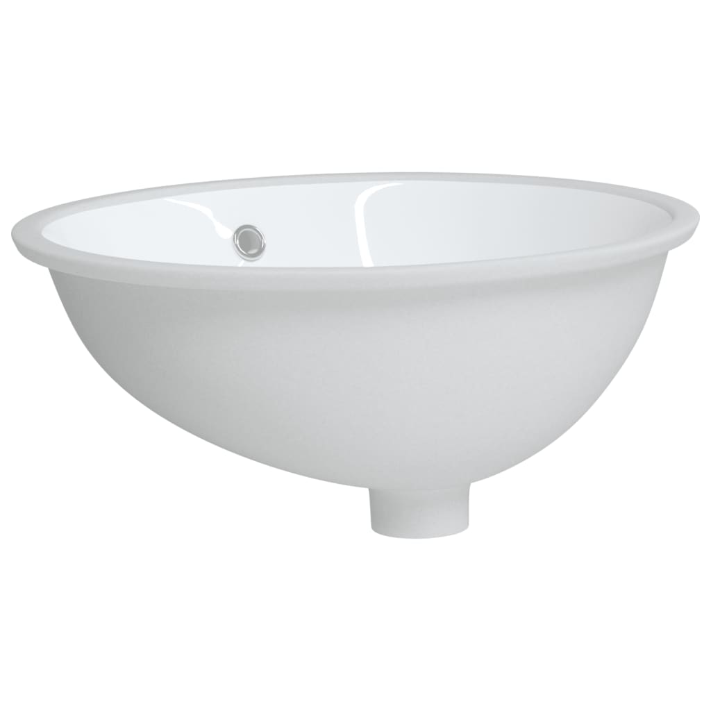 vidaXL Bathroom Sink White 49x40.5x21 cm Oval Ceramic