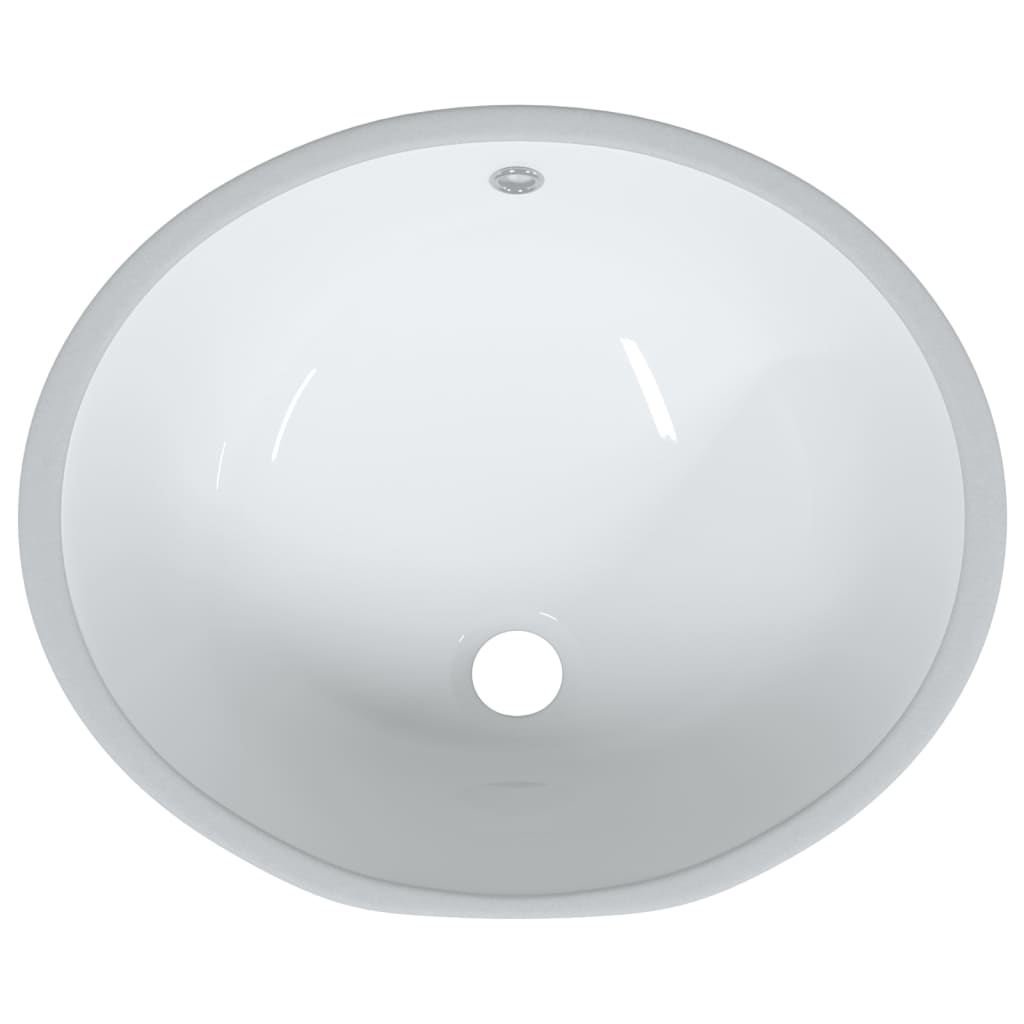 vidaXL Bathroom Sink White 49x40.5x21 cm Oval Ceramic