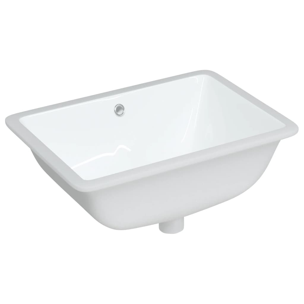 vidaXL Bathroom Sink White 55.5x37.5x19 cm Rectangular Ceramic