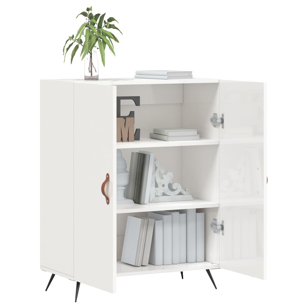 Sideboard High Gloss White 69.5x34x90 cm Engineered Wood