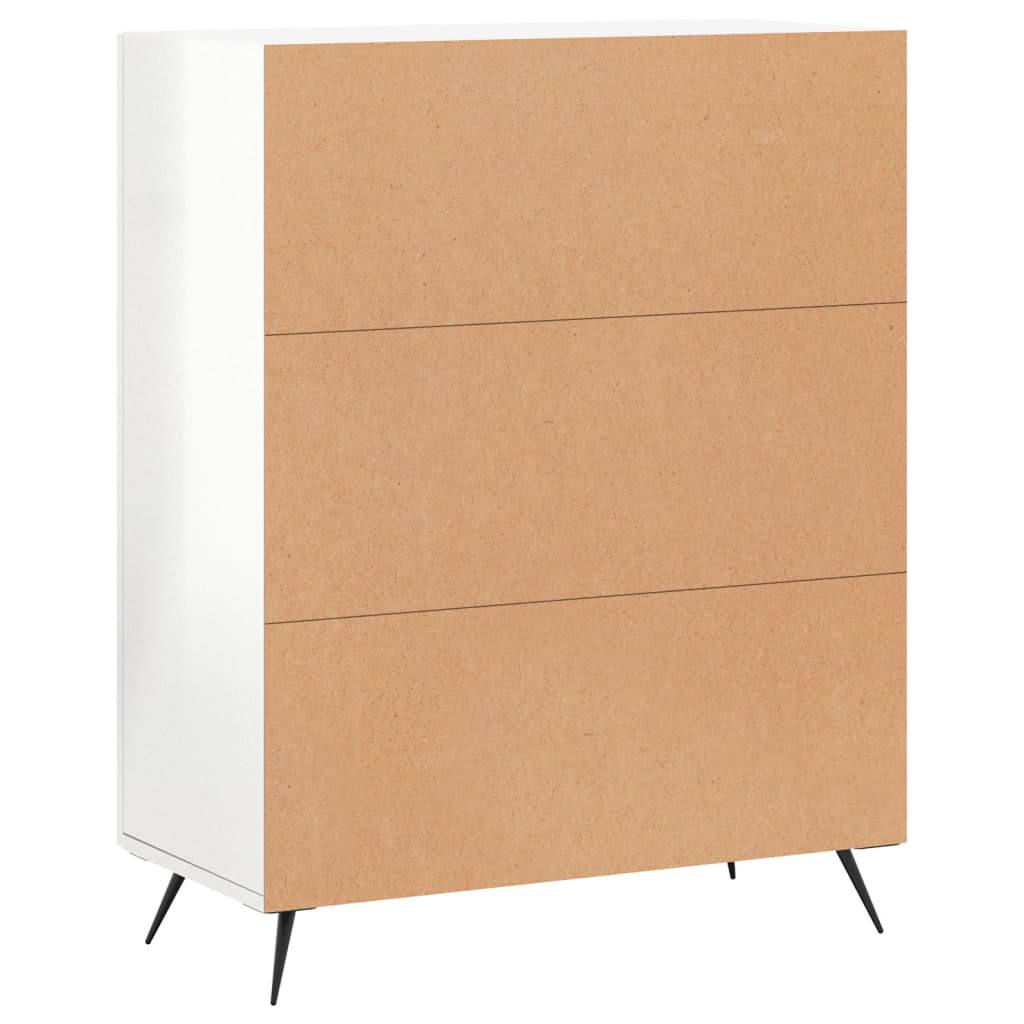 Sideboard High Gloss White 69.5x34x90 cm Engineered Wood