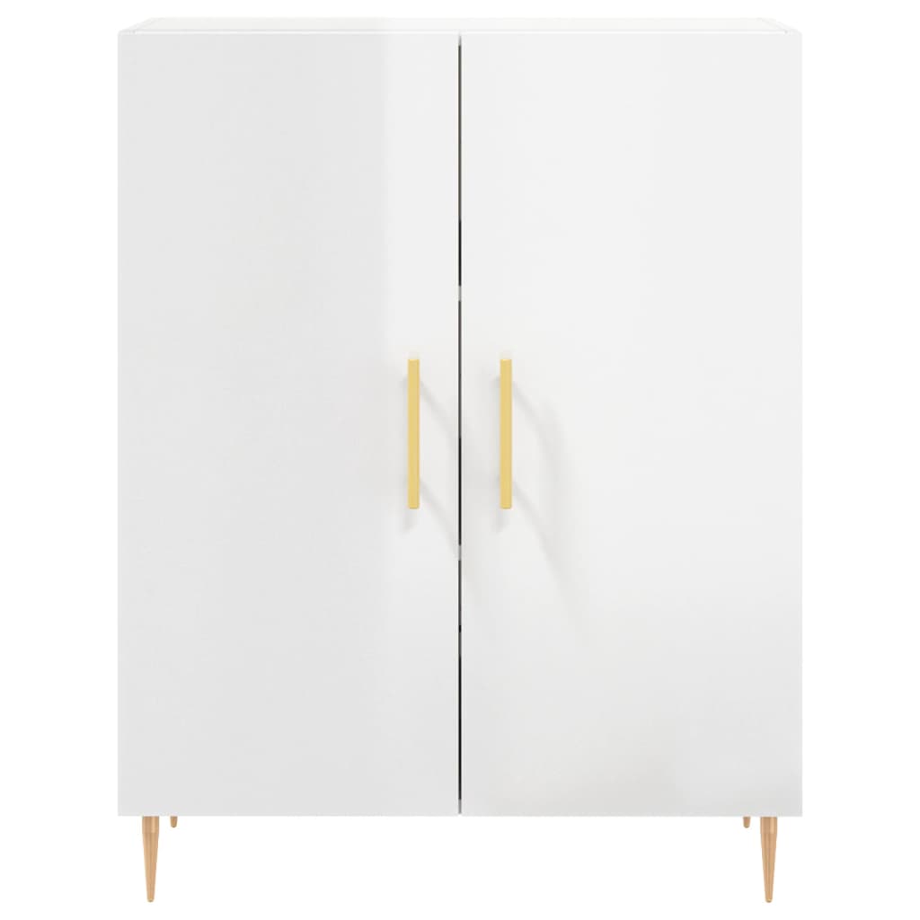 Sideboard High Gloss White 69,5x34x90 cm Engineered Wood