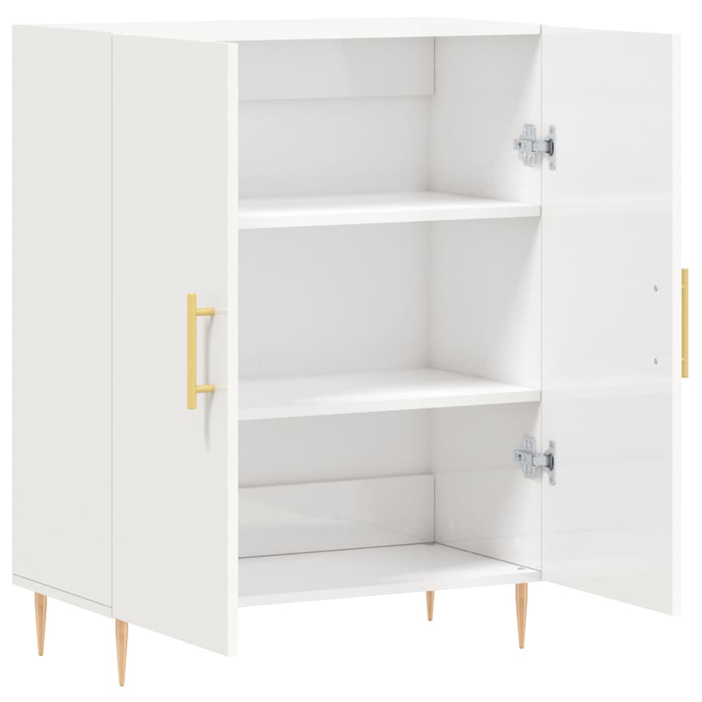 Sideboard High Gloss White 69,5x34x90 cm Engineered Wood