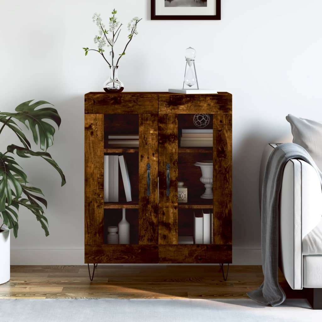 Sideboard Smoked Oak 69,5x34x90 cm Engineered Wood