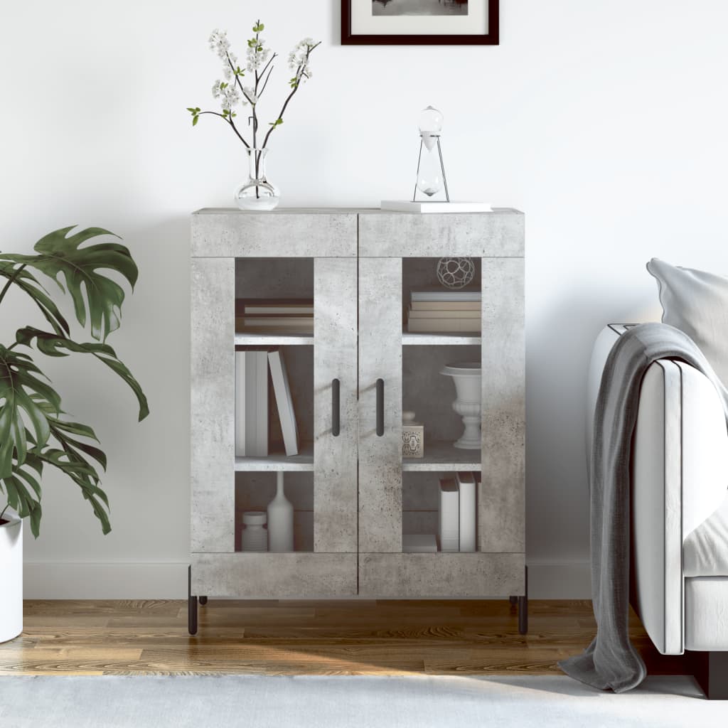 Sideboard Concrete Grey 69.5x34x90 cm Engineered Wood