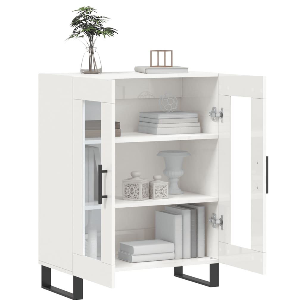 Sideboard High Gloss White 69,5x34x90 cm Engineered Wood