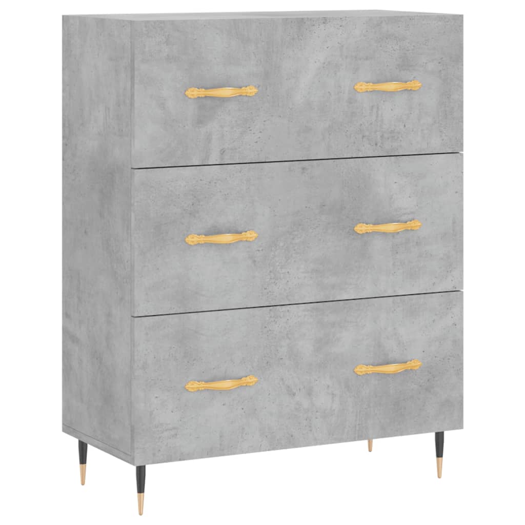 vidaXL Sideboard Concrete Grey 69.5x34x90 cm Engineered Wood