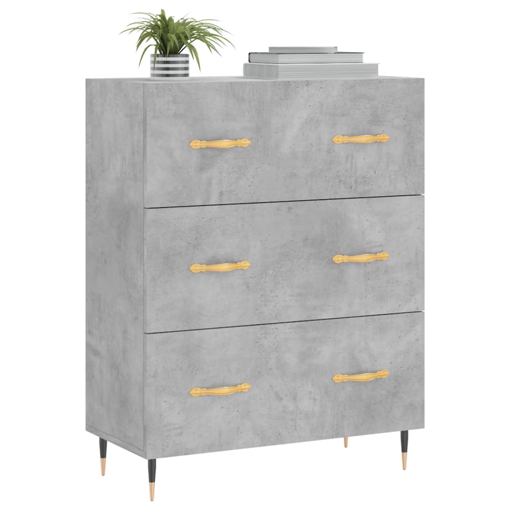 vidaXL Sideboard Concrete Grey 69.5x34x90 cm Engineered Wood