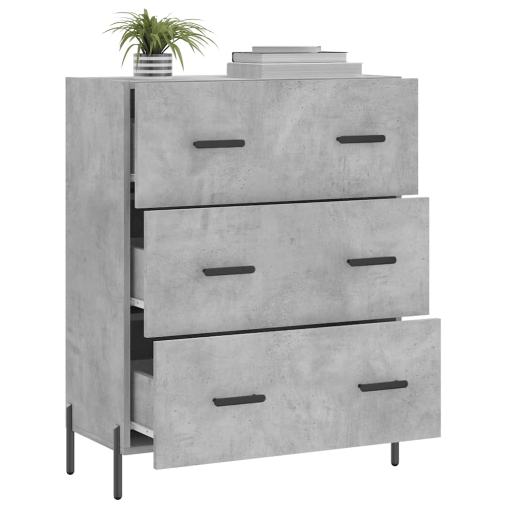 vidaXL Sideboard Concrete Grey 69.5x34x90 cm Engineered Wood