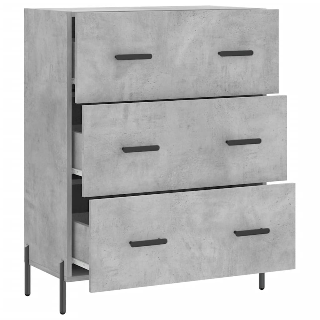 vidaXL Sideboard Concrete Grey 69.5x34x90 cm Engineered Wood