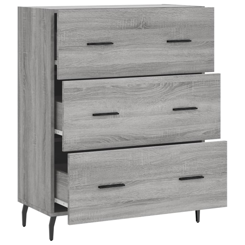 Sideboard Grey Sonoma 69.5x34x90 cm Engineered Wood