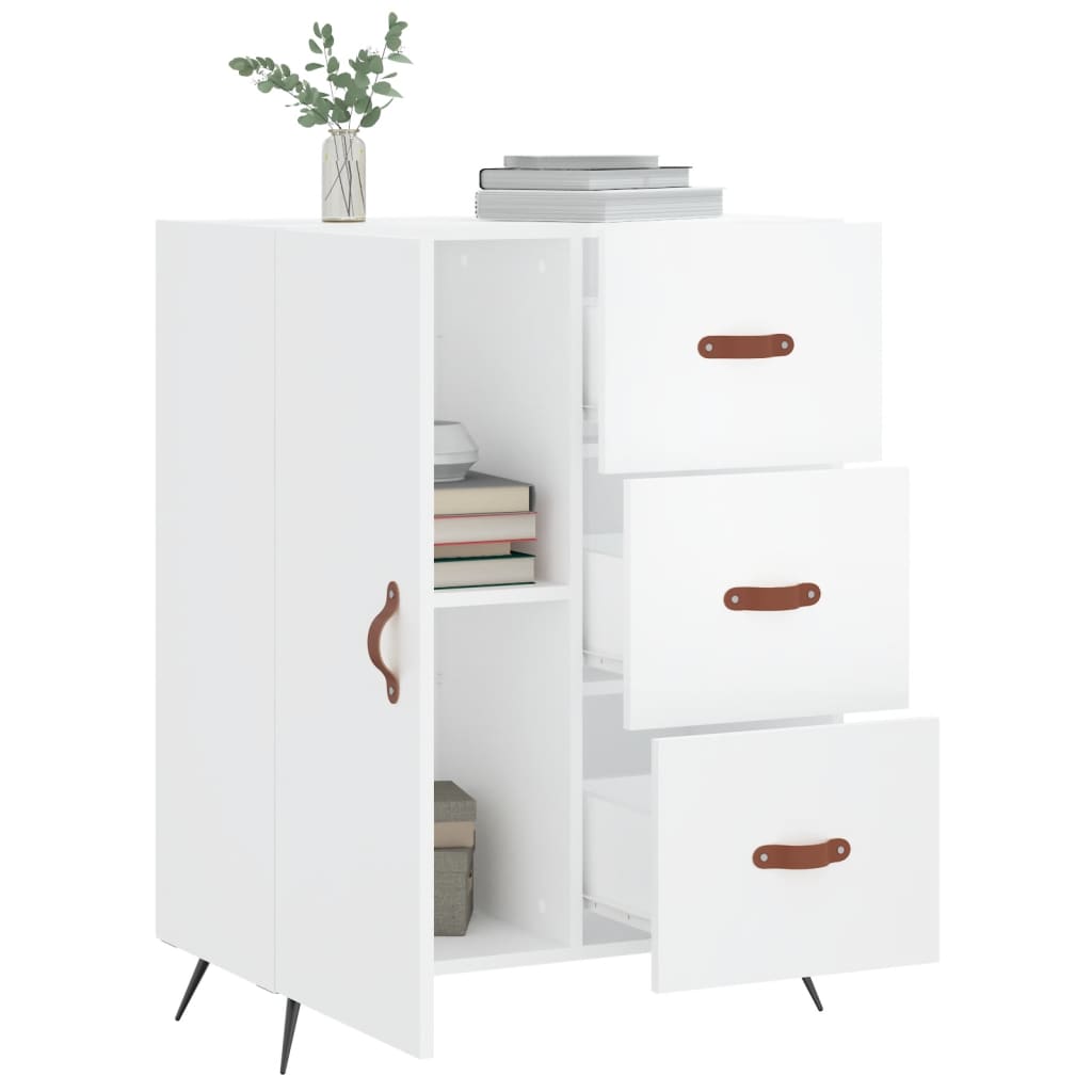 Sideboard High Gloss White 69.5x34x90 cm Engineered Wood