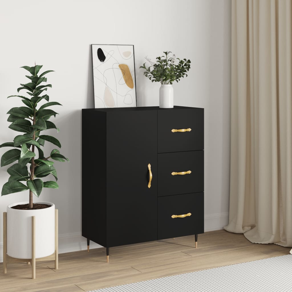 vidaXL Sideboard Black 69.5x34x90 cm Engineered Wood