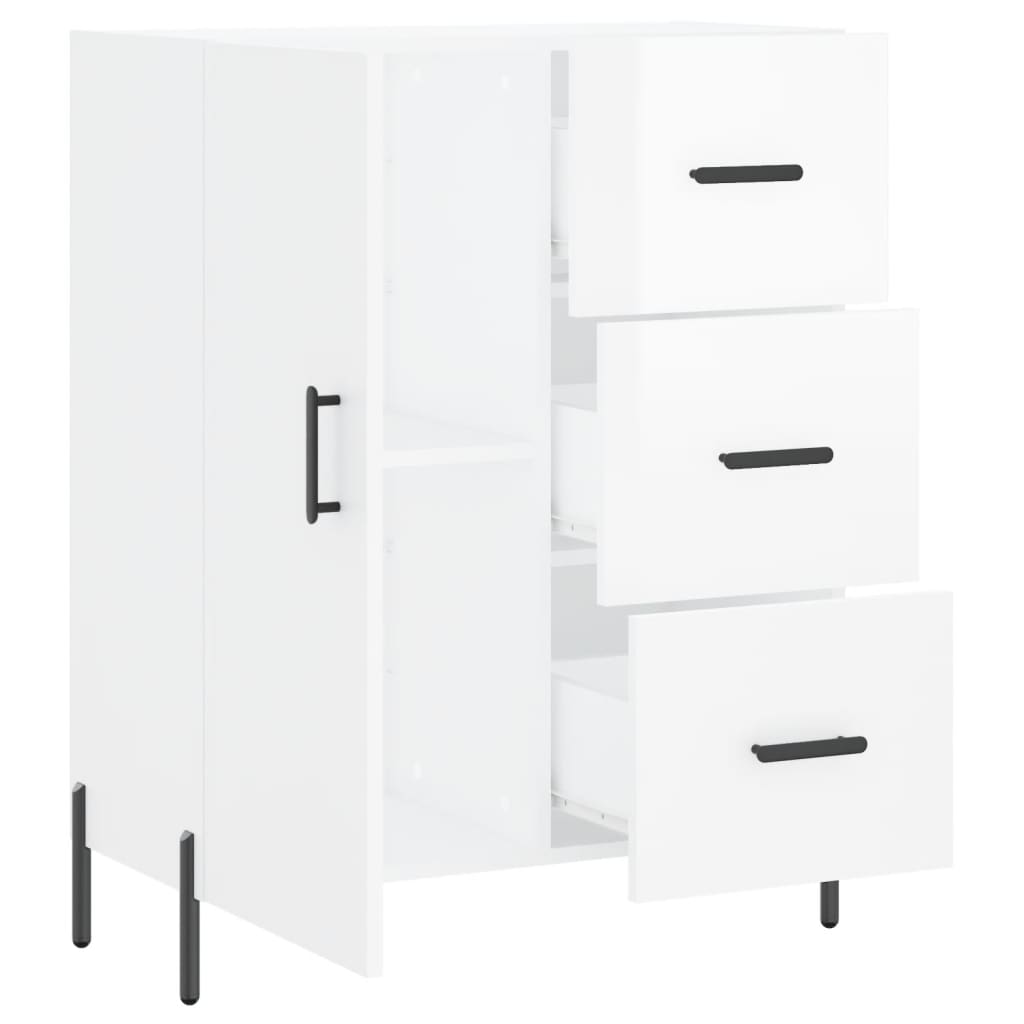 Sideboard High Gloss White 69.5x34x90 cm Engineered Wood