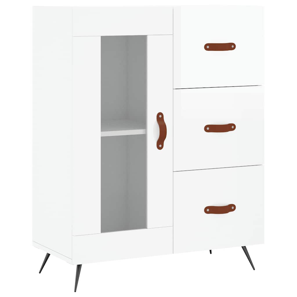 Sideboard High Gloss White 69.5x34x90 cm Engineered Wood