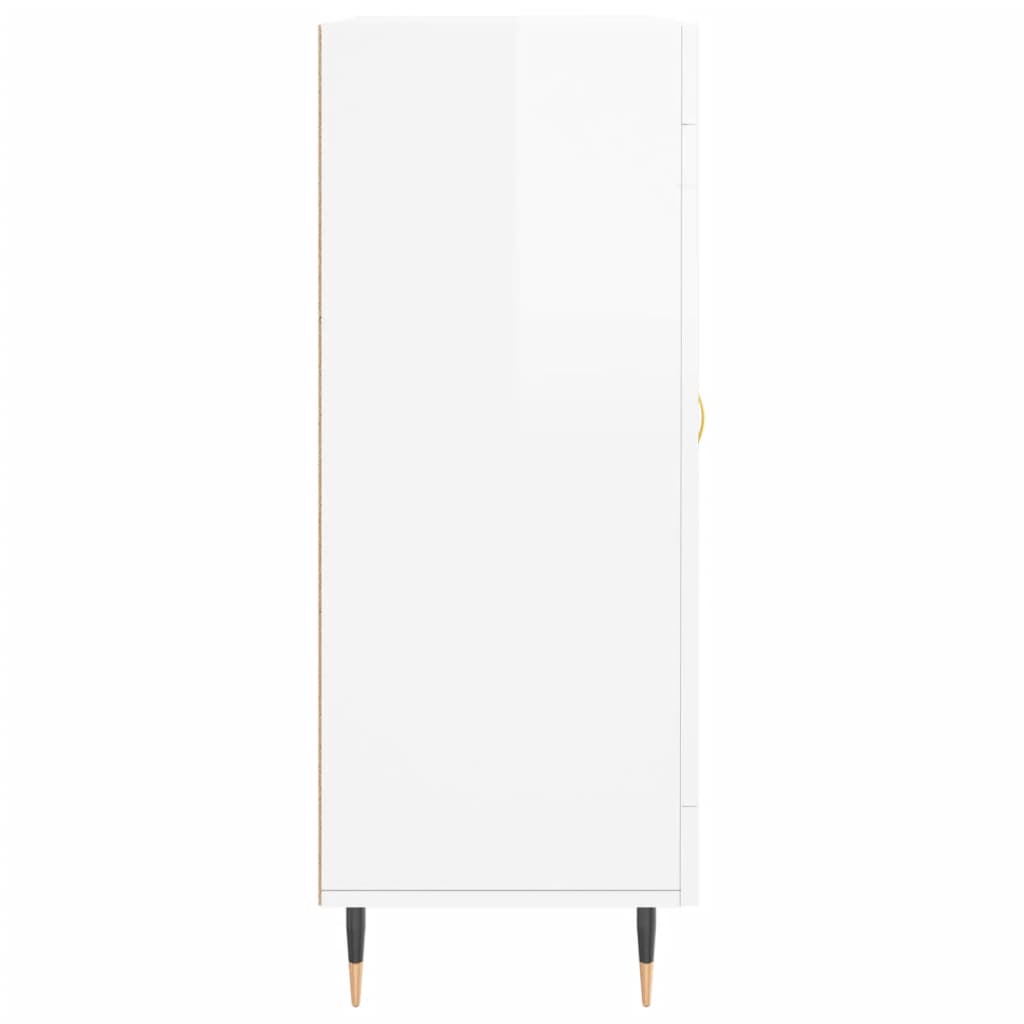 Sideboard High Gloss White 69,5x34x90 cm Engineered Wood