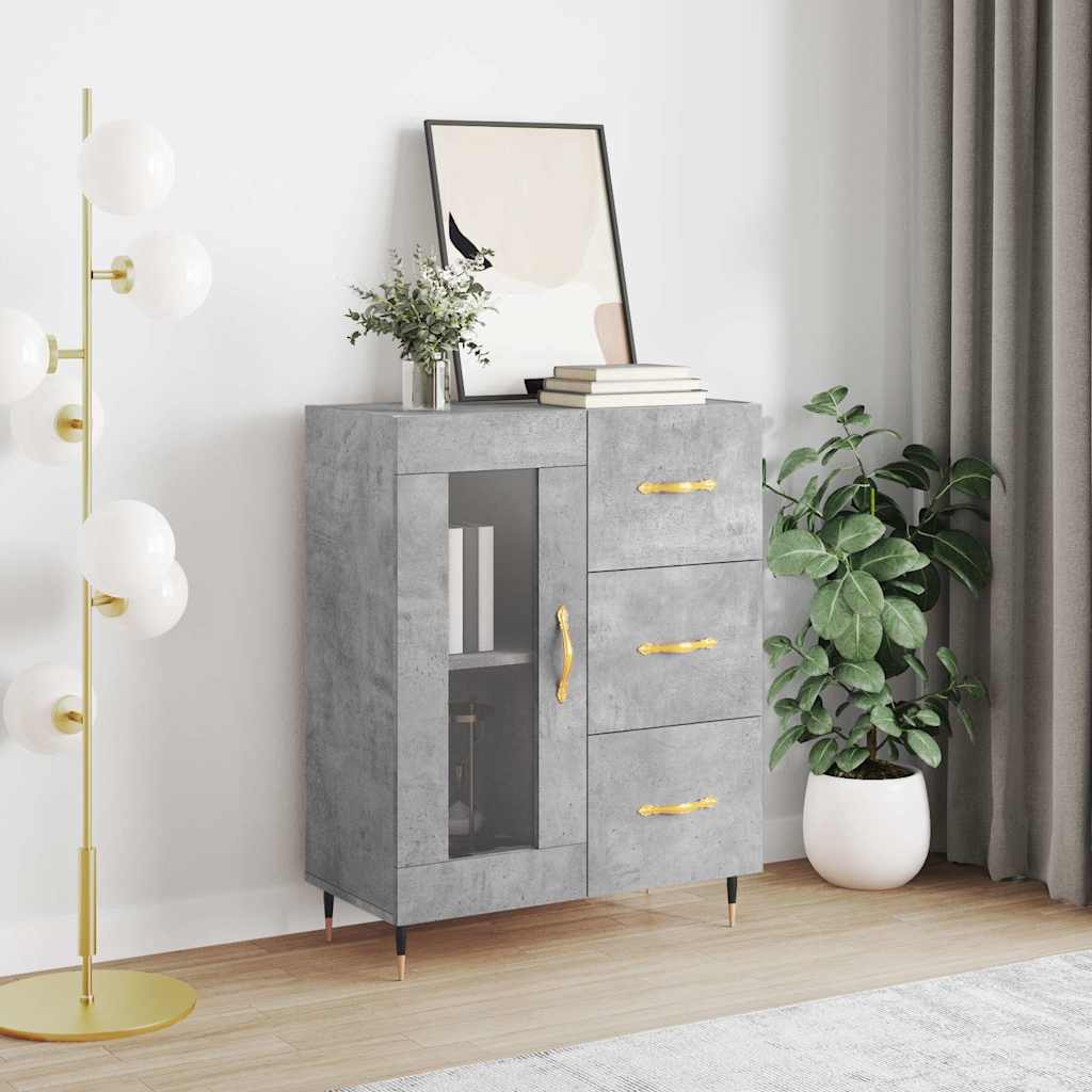 Sideboard Concrete Grey 69,5x34x90 cm Engineered Wood