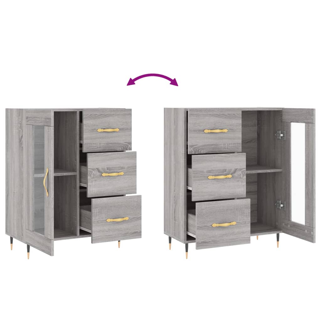 Sideboard Grey Sonoma 69.5x34x90 cm Engineered Wood