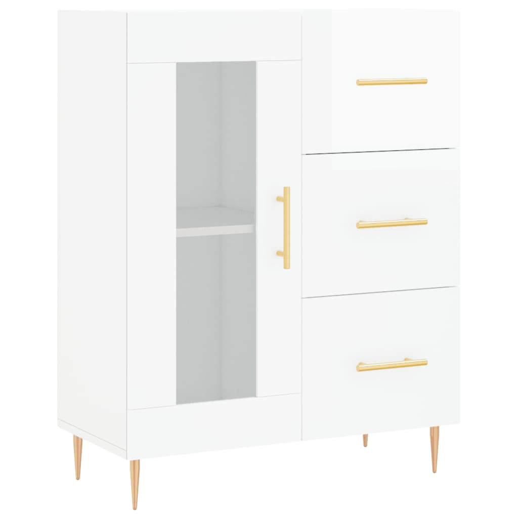 Sideboard High Gloss White 69,5x34x90 cm Engineered Wood