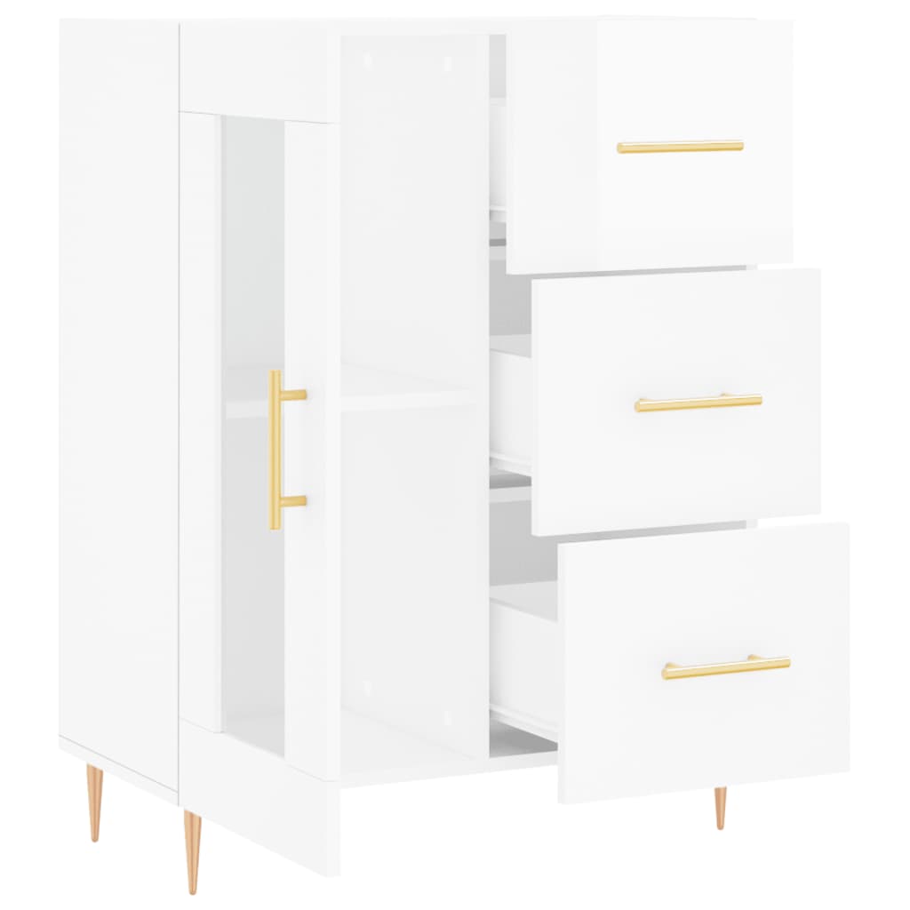 Sideboard High Gloss White 69,5x34x90 cm Engineered Wood