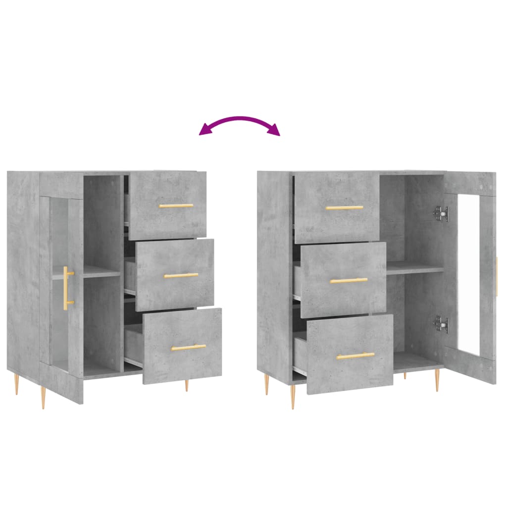 Sideboard Concrete Grey 69.5x34x90 cm Engineered Wood