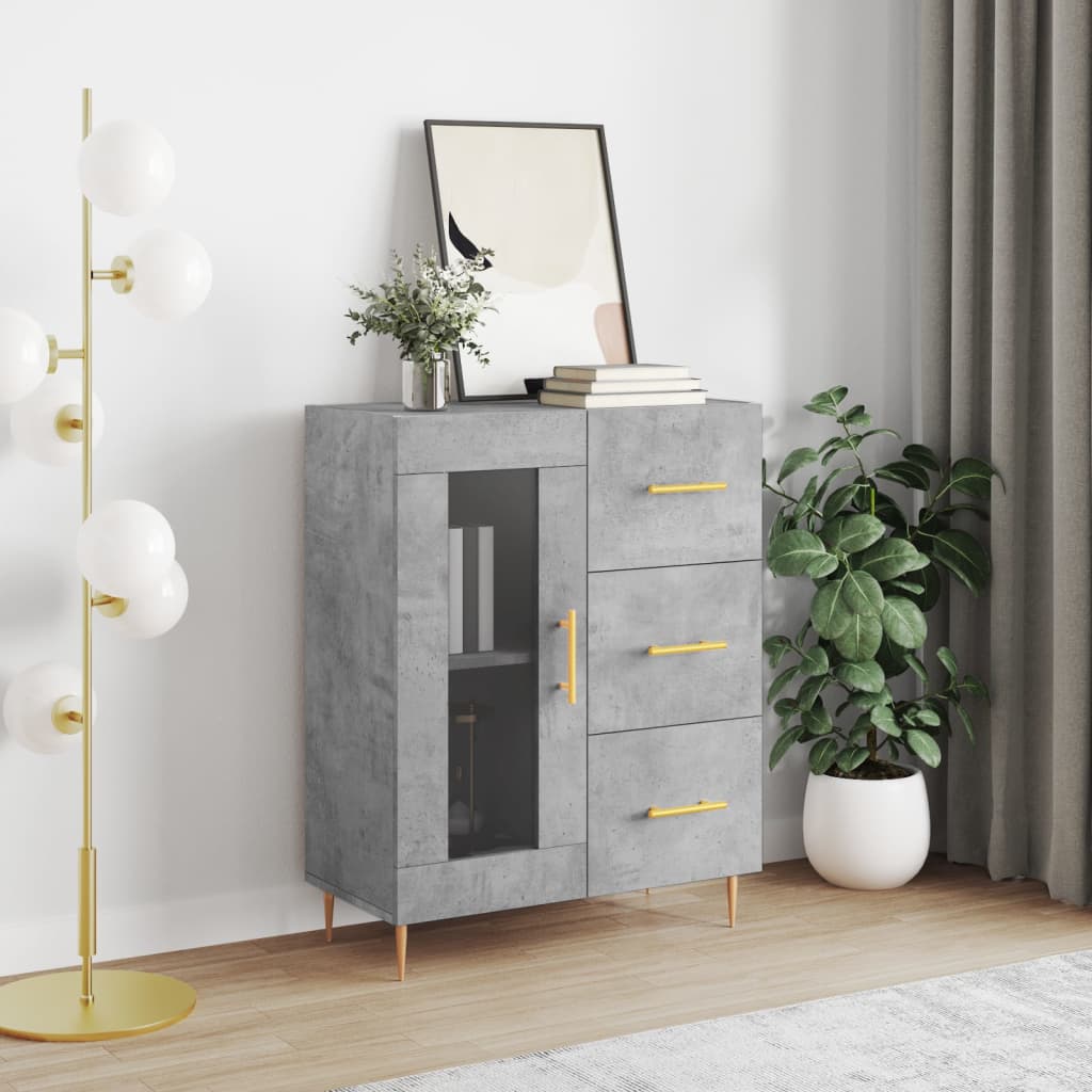 Sideboard Concrete Grey 69,5x34x90 cm Engineered Wood