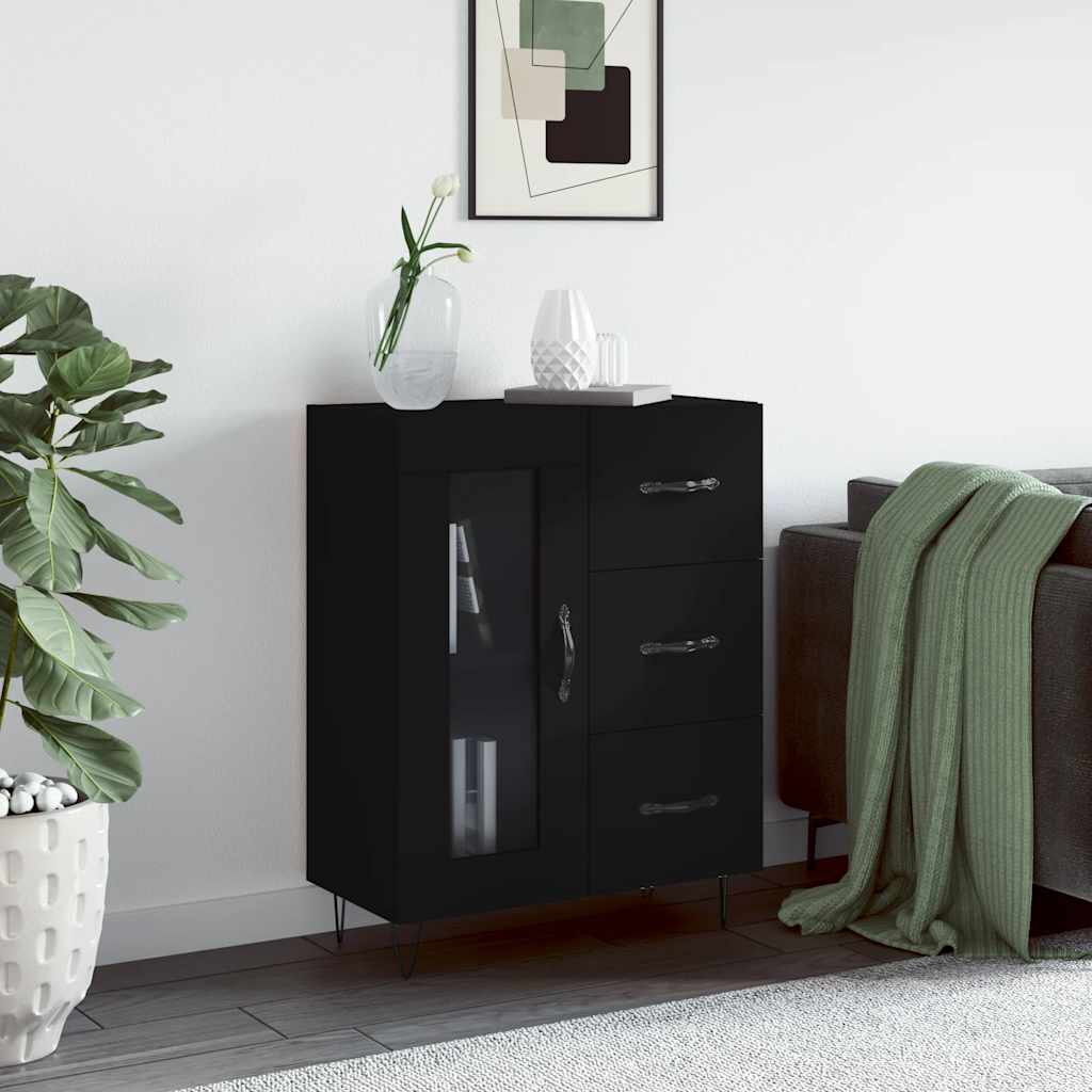 Sideboard Black 69,5x34x90 cm Engineered Wood