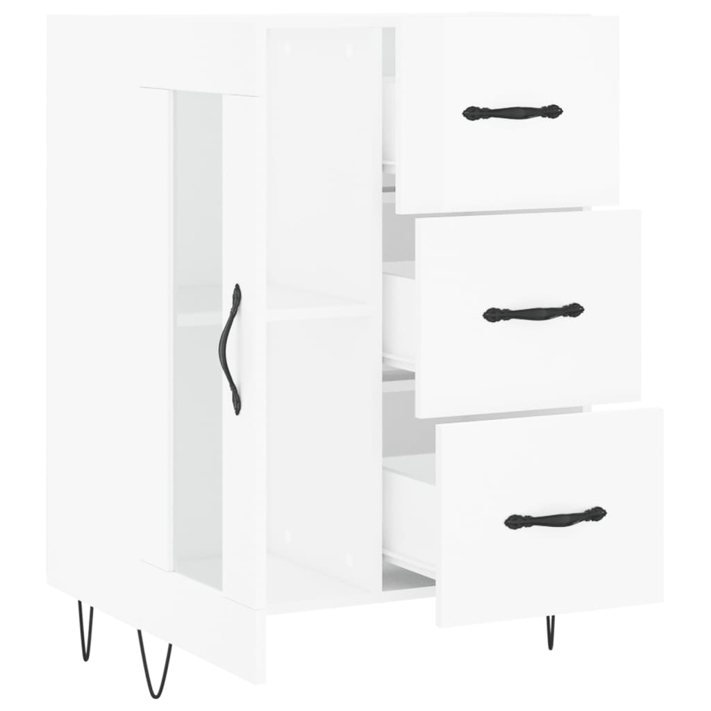 Sideboard High Gloss White 69,5x34x90 cm Engineered Wood