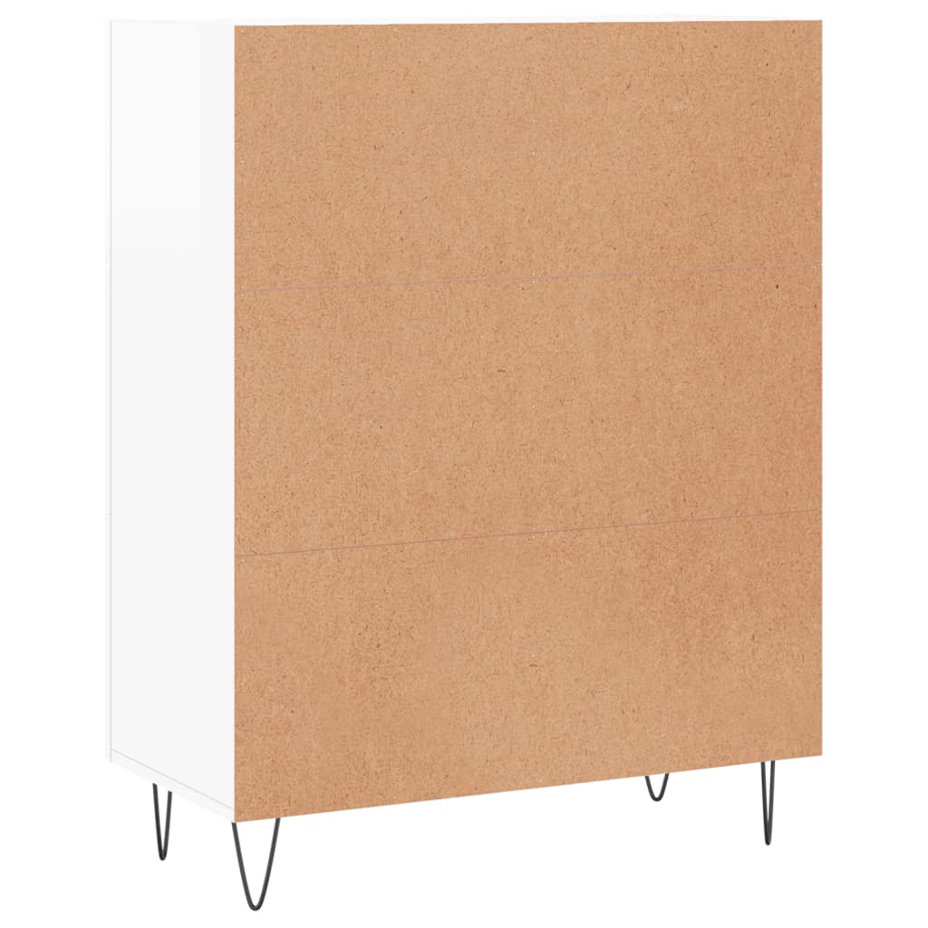 Sideboard High Gloss White 69,5x34x90 cm Engineered Wood