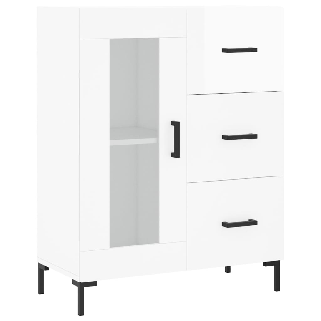 Sideboard High Gloss White 69,5x34x90 cm Engineered Wood