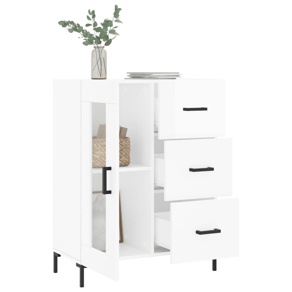Sideboard High Gloss White 69,5x34x90 cm Engineered Wood