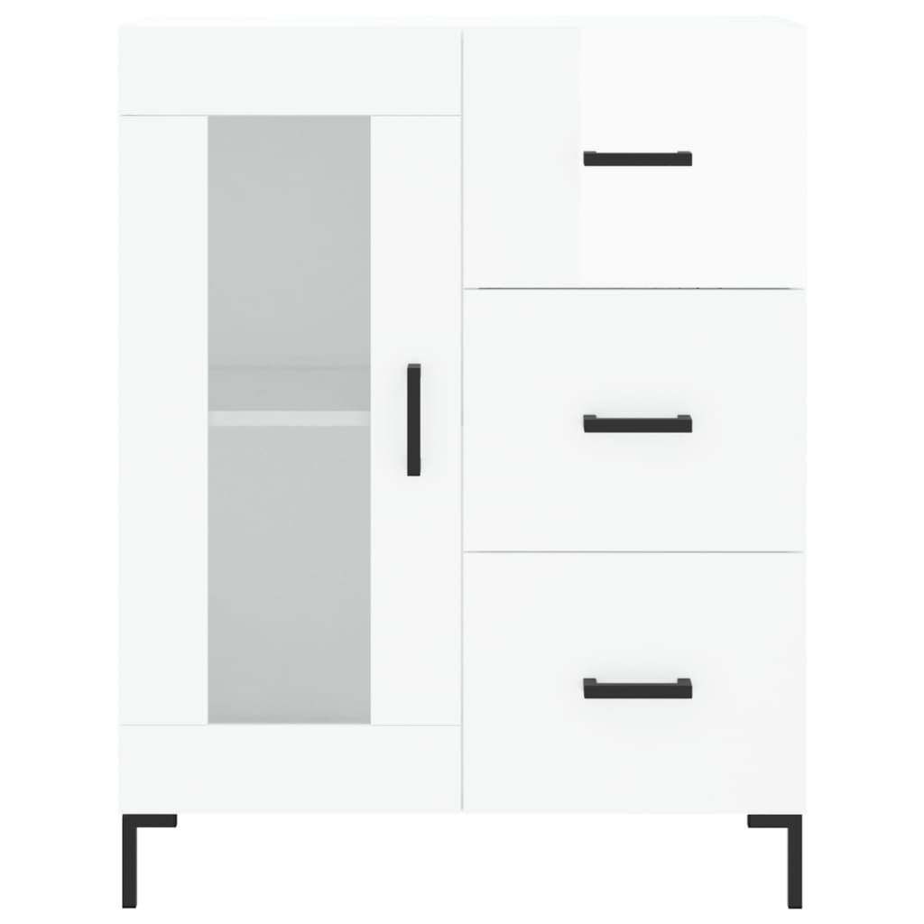 Sideboard High Gloss White 69,5x34x90 cm Engineered Wood