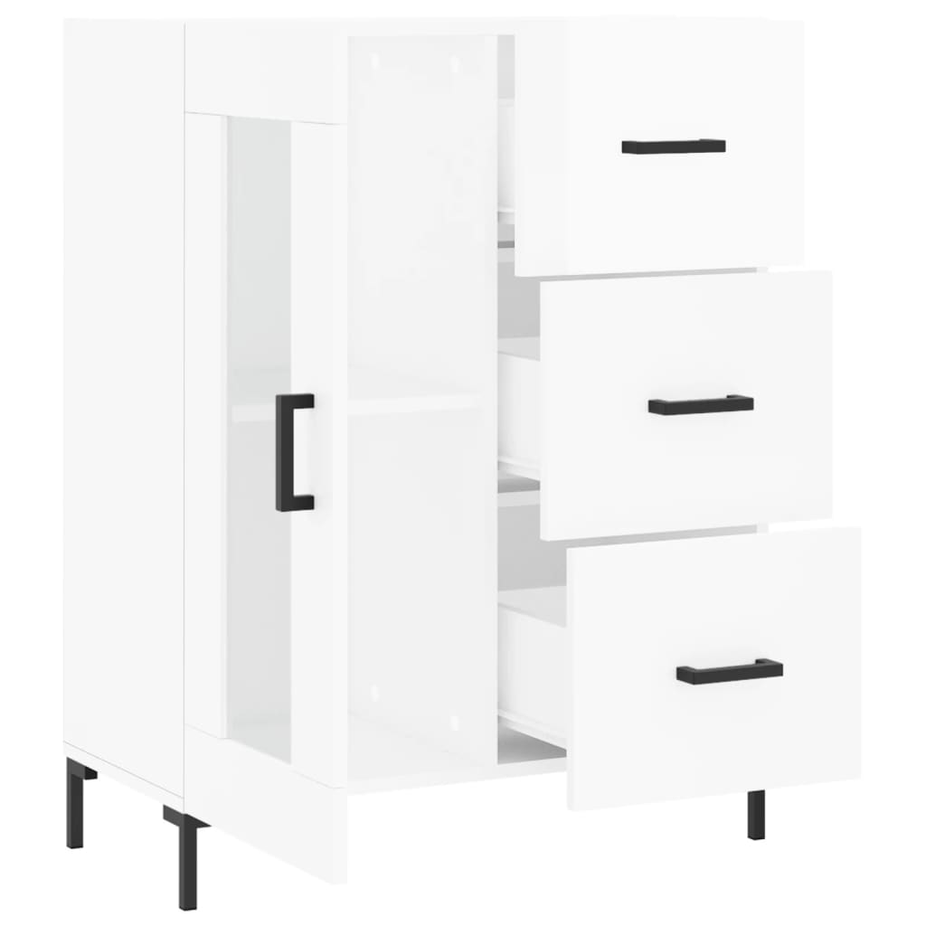 Sideboard High Gloss White 69,5x34x90 cm Engineered Wood