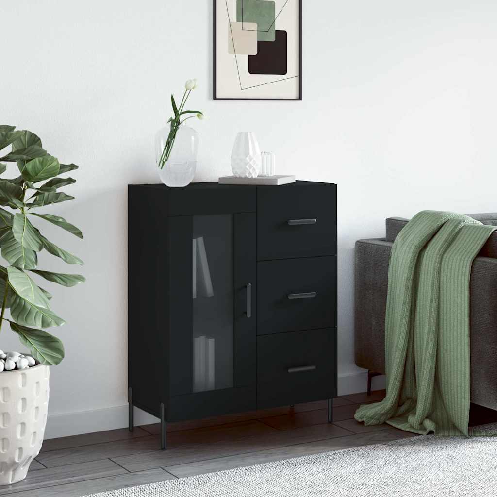 Sideboard Black 69,5x34x90 cm Engineered Wood