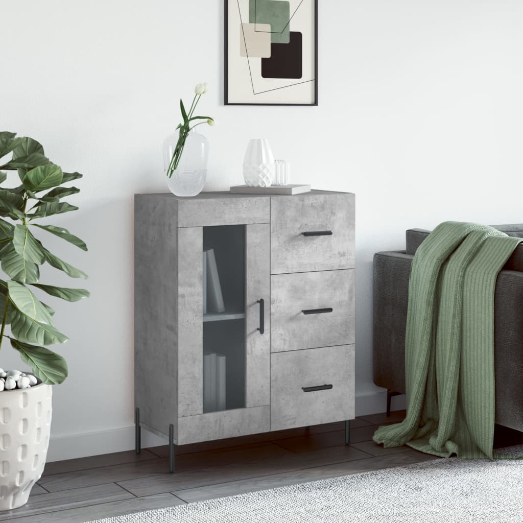 Sideboard Concrete Grey 69,5x34x90 cm Engineered Wood