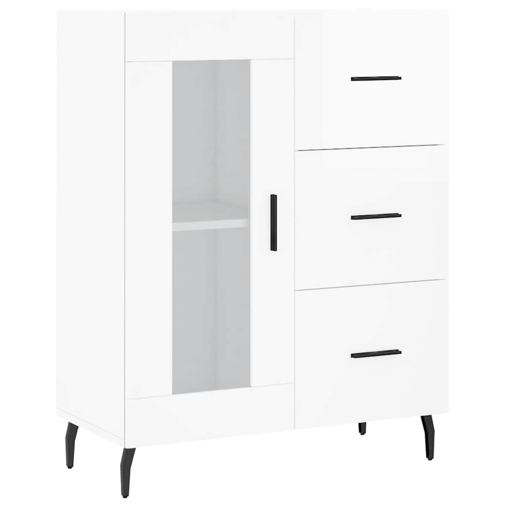 Sideboard High Gloss White 69,5x34x90 cm Engineered Wood