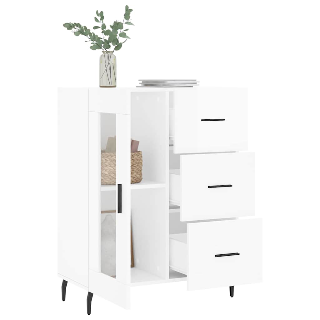 Sideboard High Gloss White 69,5x34x90 cm Engineered Wood