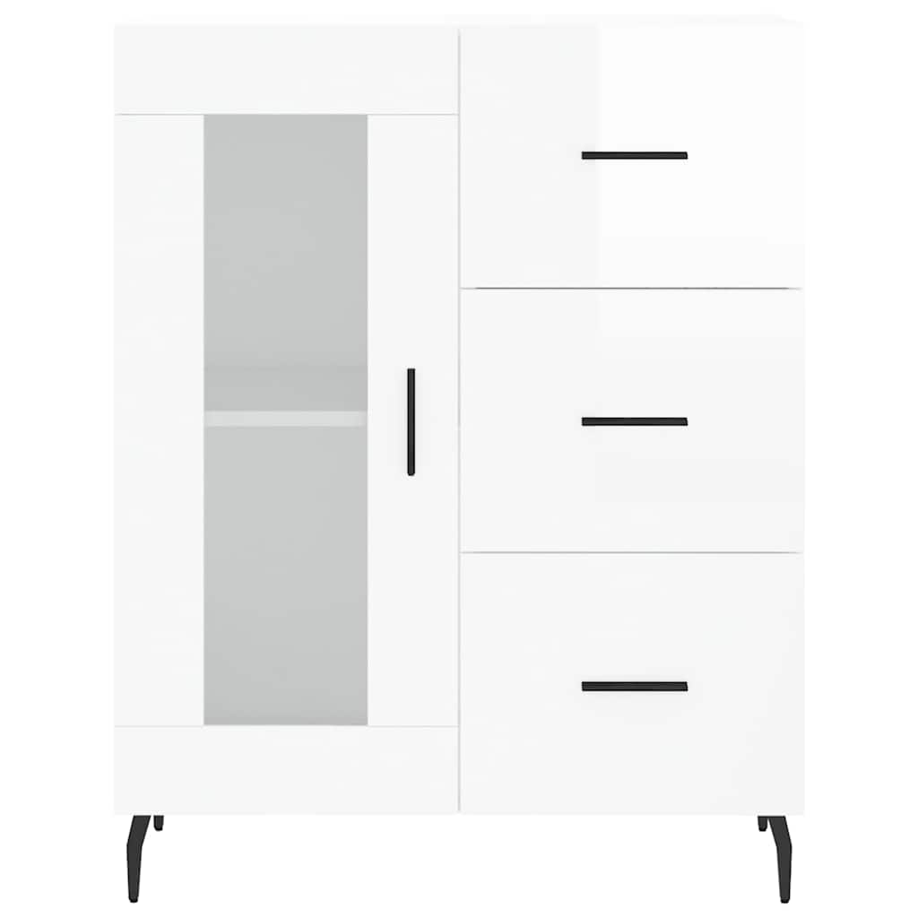 Sideboard High Gloss White 69,5x34x90 cm Engineered Wood