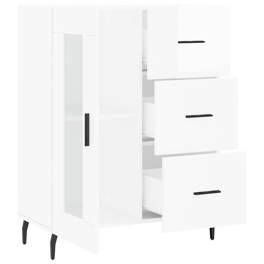 Sideboard High Gloss White 69,5x34x90 cm Engineered Wood