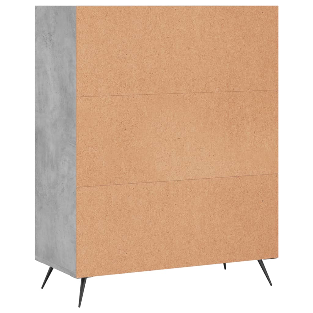 Bookcase Concrete Grey 69.5x32.5x90 cm Engineered Wood