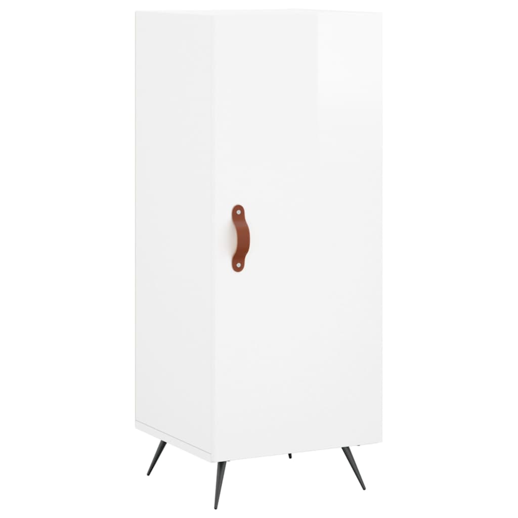 Sideboard High Gloss White 34,5x34x90 cm Engineered Wood