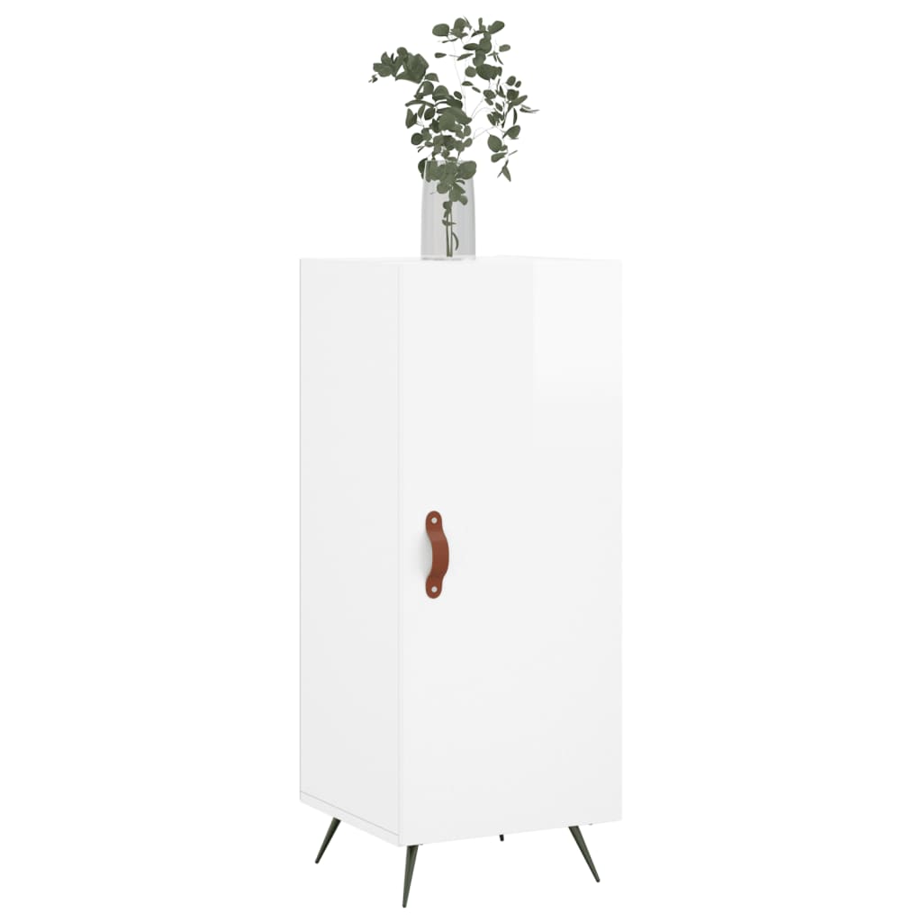 Sideboard High Gloss White 34,5x34x90 cm Engineered Wood