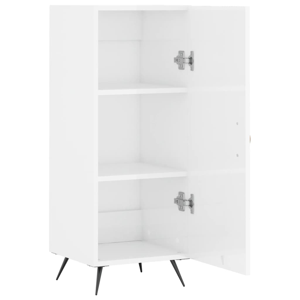 Sideboard High Gloss White 34,5x34x90 cm Engineered Wood