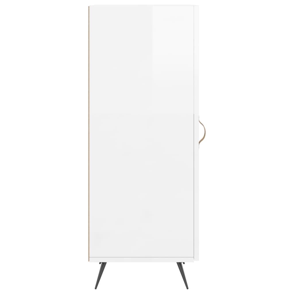 Sideboard High Gloss White 34,5x34x90 cm Engineered Wood